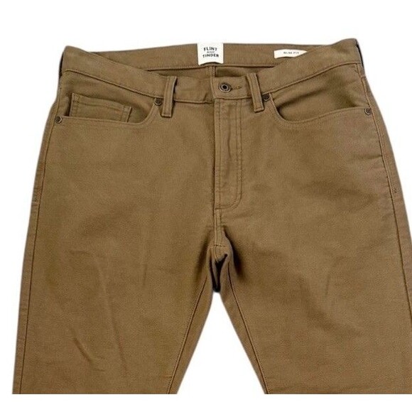 Flint and Tinder Whiskey Brown Huckberry Slim Fit 5 Pocket Pants Mens Sz 32 X 32 - Picture 6 of 11